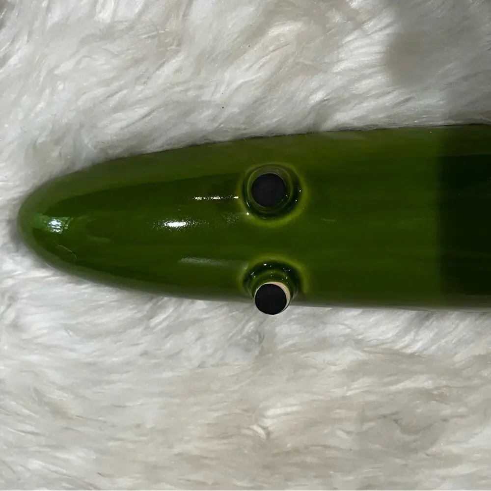 NEW Pier One Ceramic Footed Floating Candle Boat Candleholder Green 18” NWOT